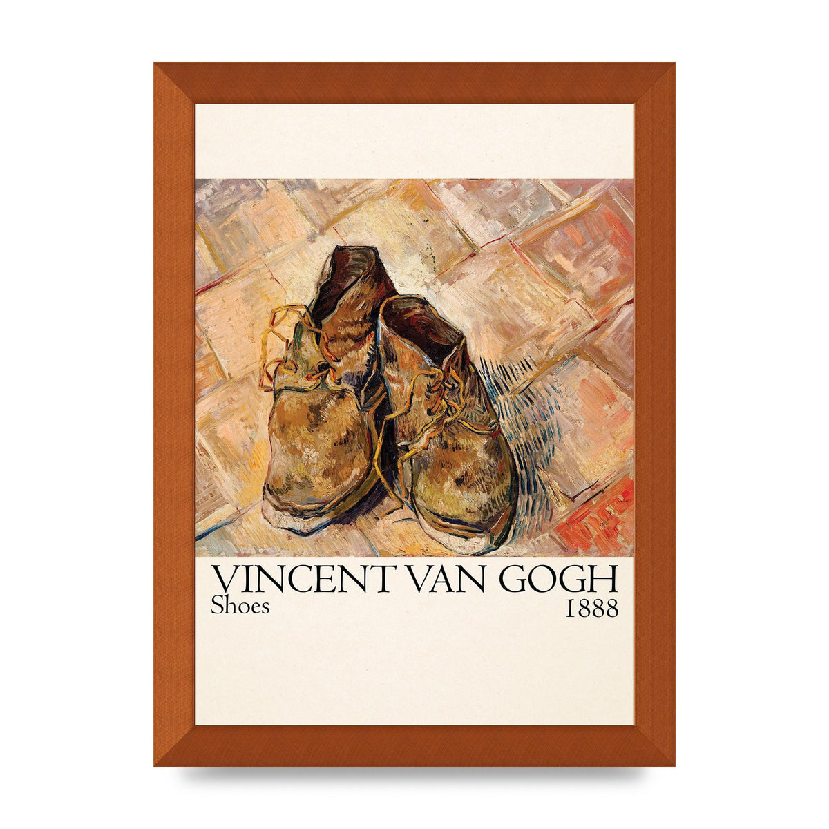 Vincent Van Gogh Shoes 1888 Printed Poster - A4 framed