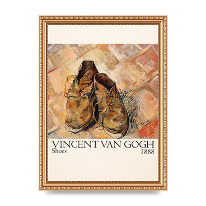 Vincent Van Gogh Shoes 1888 Printed Poster - A4 framed