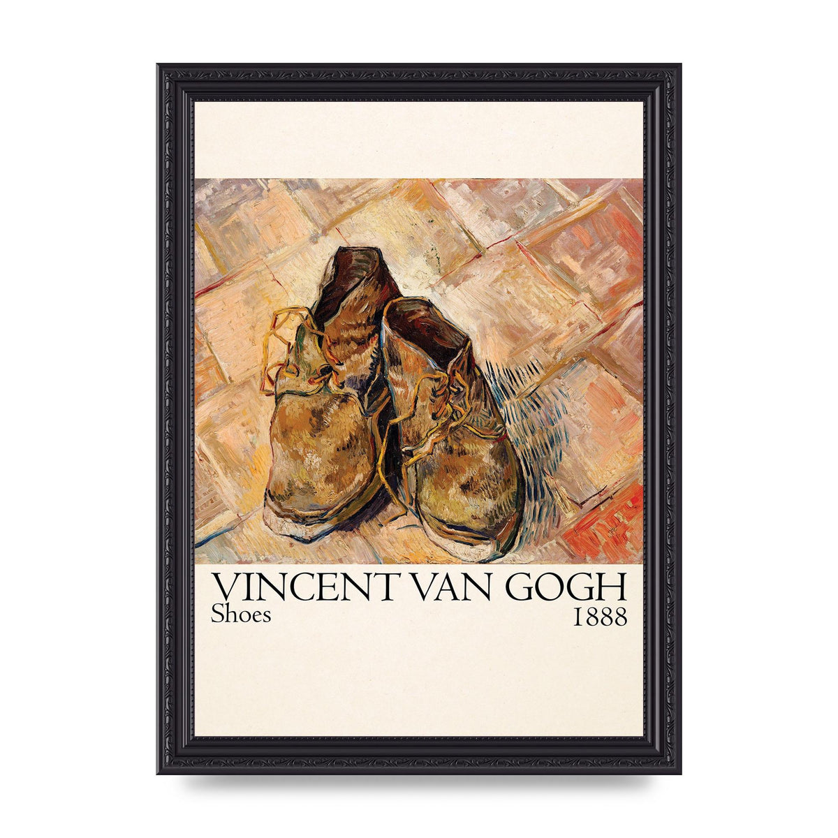 Vincent Van Gogh Shoes 1888 Printed Poster - A4 framed