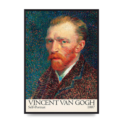 Vincent Van Gogh Self Portrait 1887 Wall Art - A2 framed
