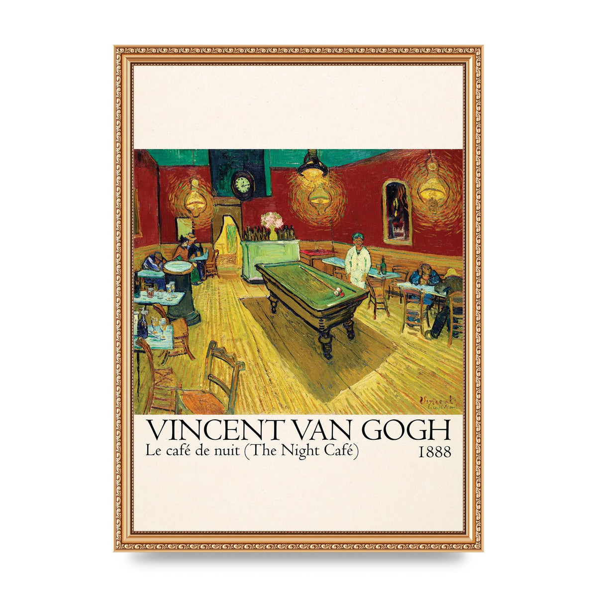 Vincent Van Gogh Le Cafe De Nuit The Night Cafe 1888 Art For The Home - A3 framed