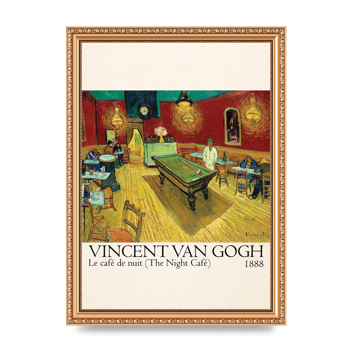 Vincent Van Gogh Le Cafe De Nuit The Night Cafe 1888 Art For The Home - A4 framed