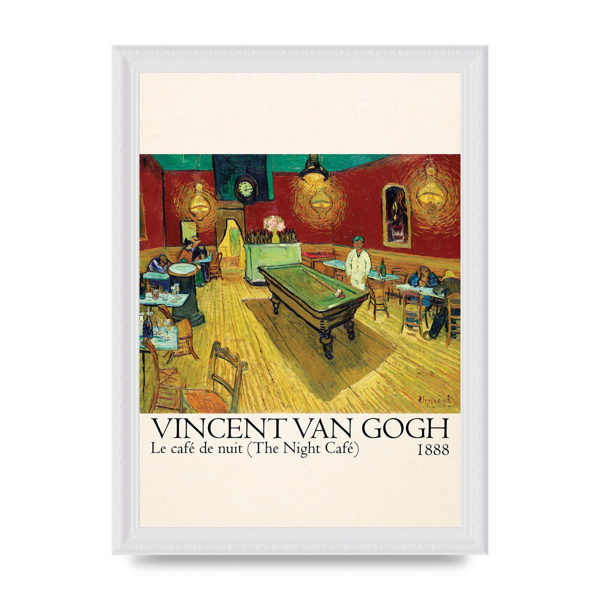 Vincent Van Gogh Le Cafe De Nuit The Night Cafe 1888 Art For The Home - A4 framed