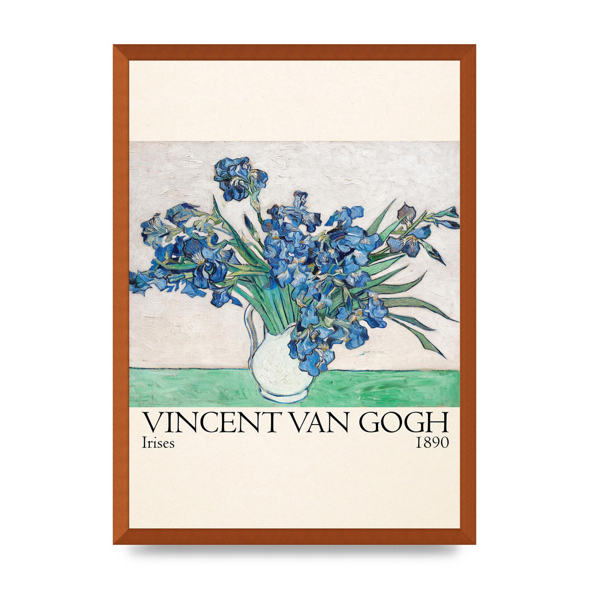 Vincent Van Gogh Irises 1890 Printed Poster - A2 framed
