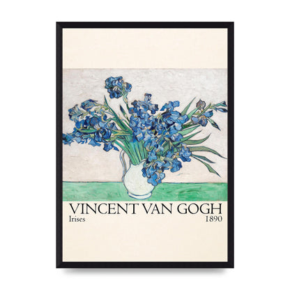 Vincent Van Gogh Irises 1890 Printed Poster - A3 framed