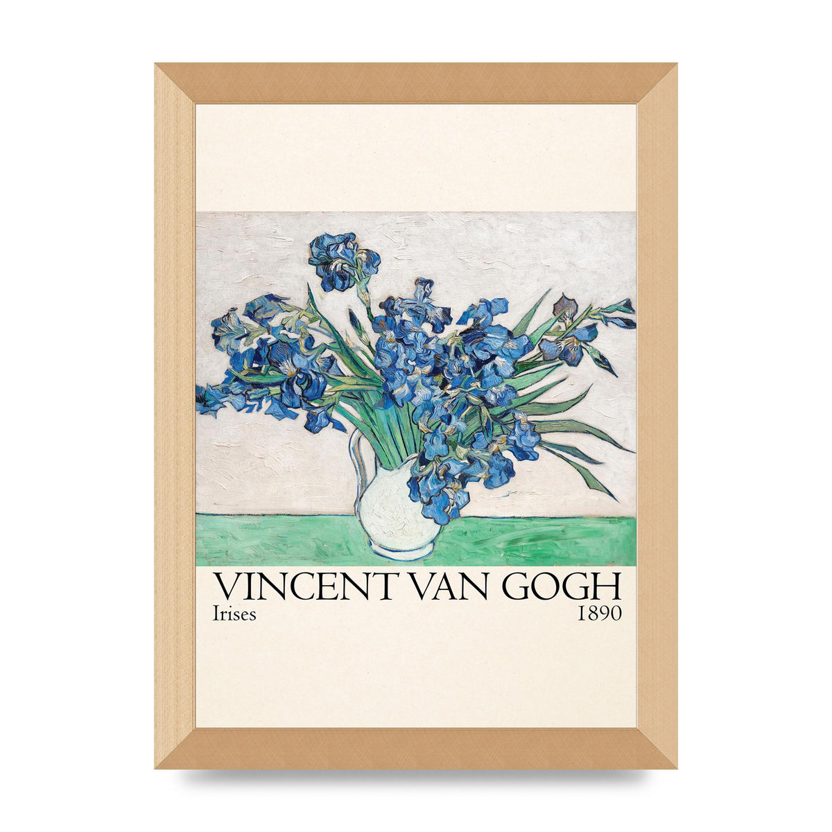 Vincent Van Gogh Irises 1890 Printed Poster - A4 framed
