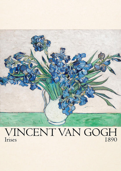 Vincent Van Gogh Irises 1890 Printed Poster - detail