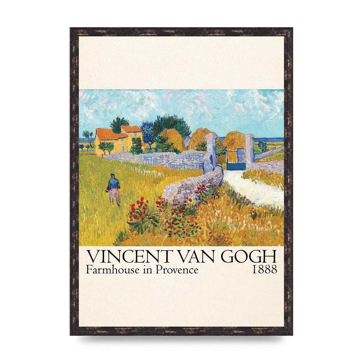 Vincent Van Gogh Farmhouse In Provence 1888 Wall Art - A2 framed