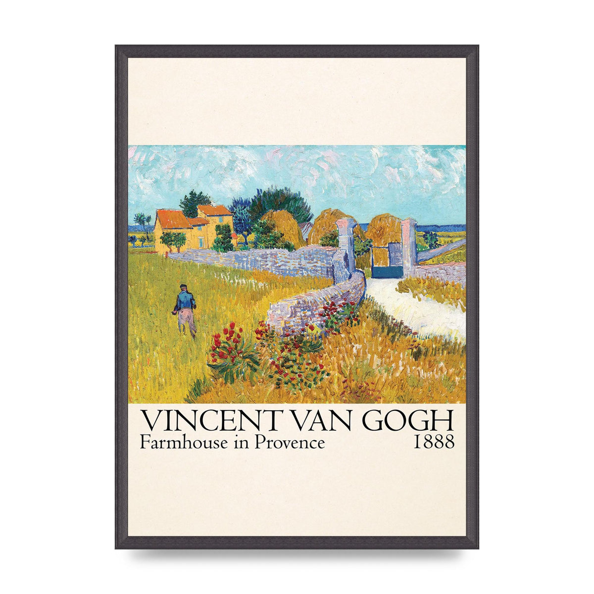 Vincent Van Gogh Farmhouse In Provence 1888 Wall Art - A2 framed