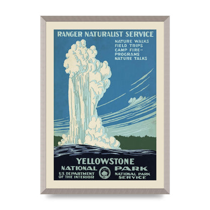Travel Poster Yellowstone National Park Usa Art For The Home - A2 framed