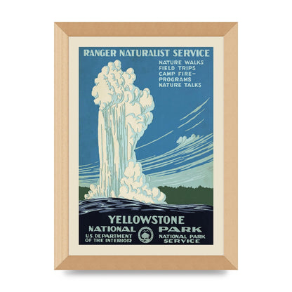 Travel Poster Yellowstone National Park Usa Art For The Home - A4 framed