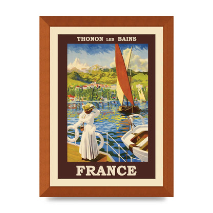 Travel Poster Thonon Les Bains France Printed Poster - A4 framed