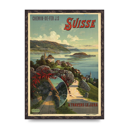 Travel Poster Switzerland Printed Poster - A2 framed