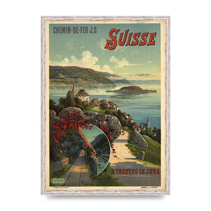 Travel Poster Switzerland Printed Poster - A2 framed