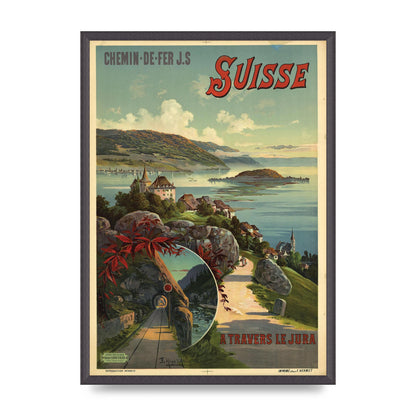 Travel Poster Switzerland Printed Poster - A2 framed