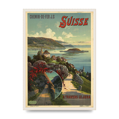 Travel Poster Switzerland Printed Poster - A2 framed