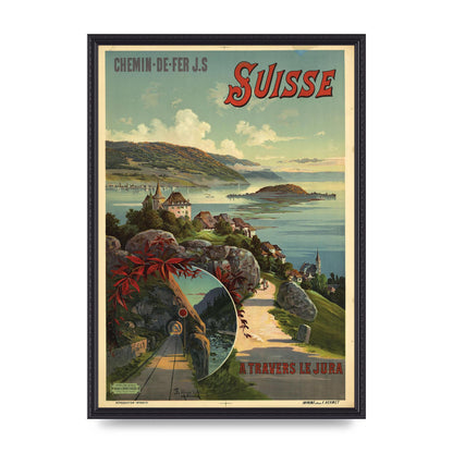 Travel Poster Switzerland Printed Poster - A2 framed