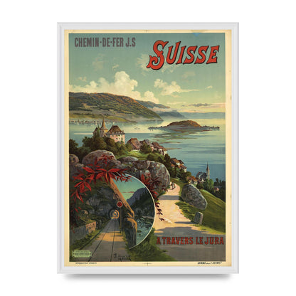 Travel Poster Switzerland Printed Poster - A2 framed