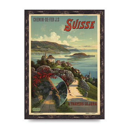 Travel Poster Switzerland Printed Poster - A3 framed