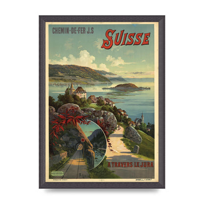 Travel Poster Switzerland Printed Poster - A3 framed