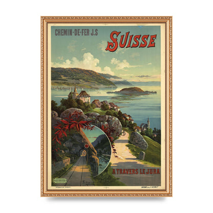 Travel Poster Switzerland Printed Poster - A3 framed
