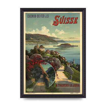 Travel Poster Switzerland Printed Poster - A3 framed