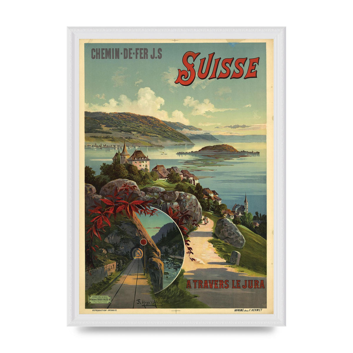 Travel Poster Switzerland Printed Poster - A3 framed