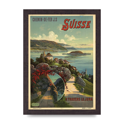 Travel Poster Switzerland Printed Poster - A4 framed