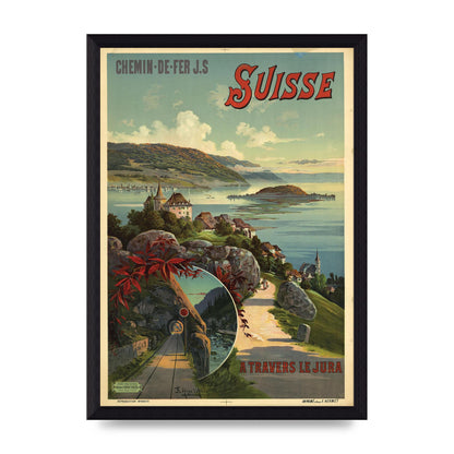 Travel Poster Switzerland Printed Poster - A4 framed
