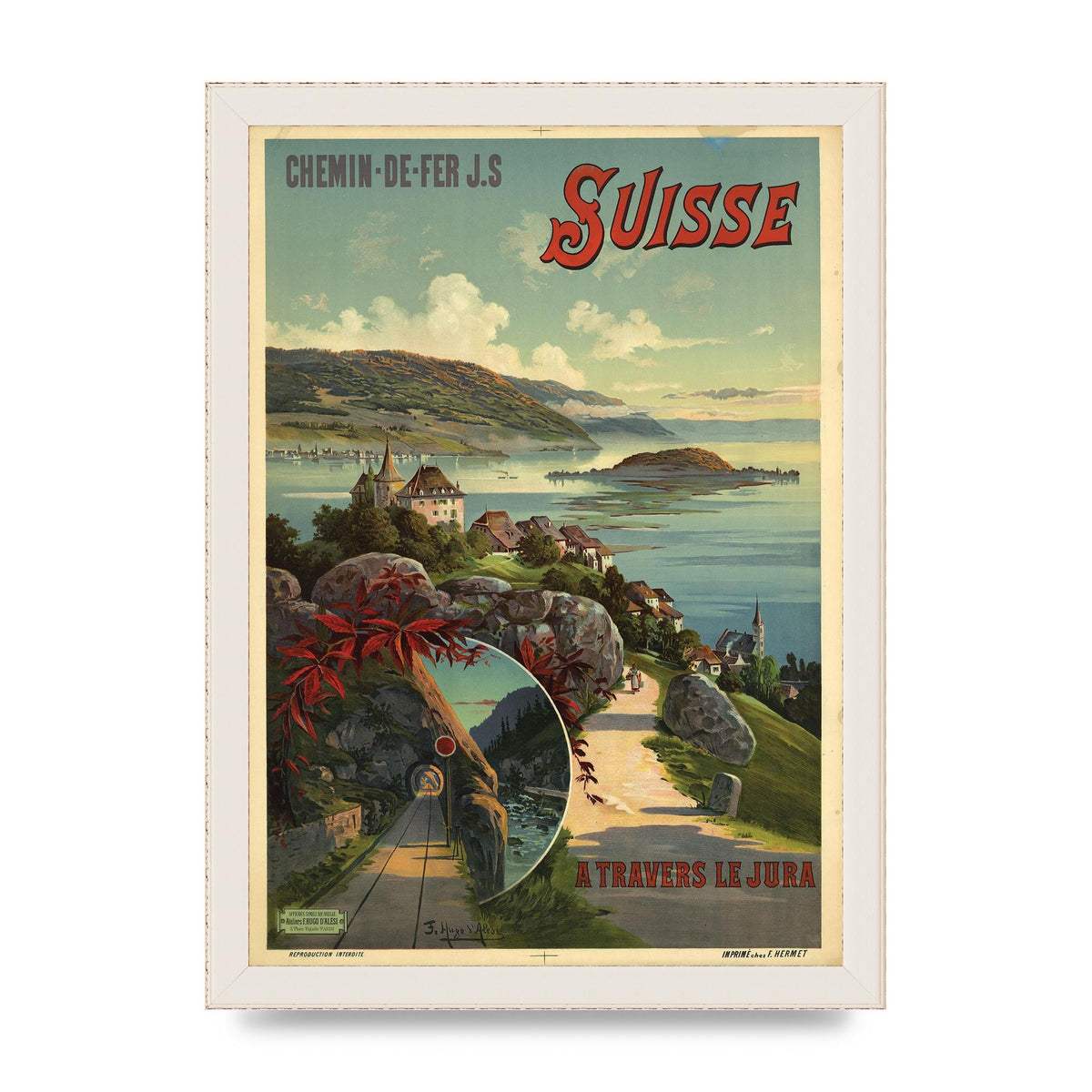 Travel Poster Switzerland Printed Poster - A4 framed