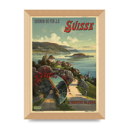 Travel Poster Switzerland Printed Poster - A4 framed