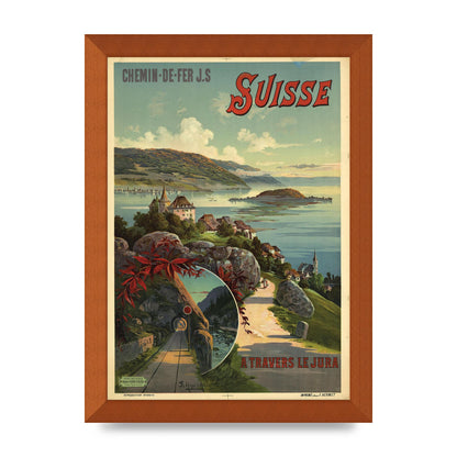 Travel Poster Switzerland Printed Poster - A4 framed