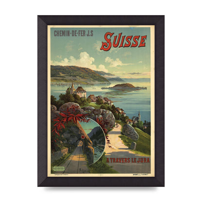 Travel Poster Switzerland Printed Poster - A4 framed