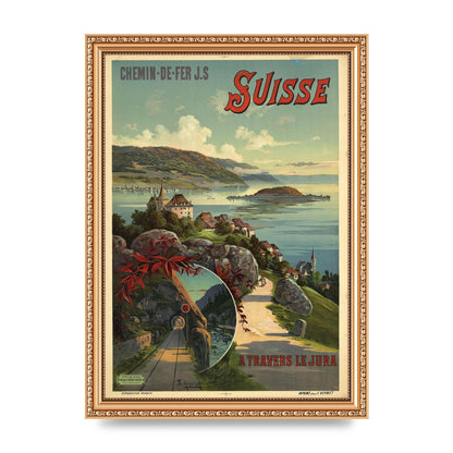 Travel Poster Switzerland Printed Poster - A4 framed