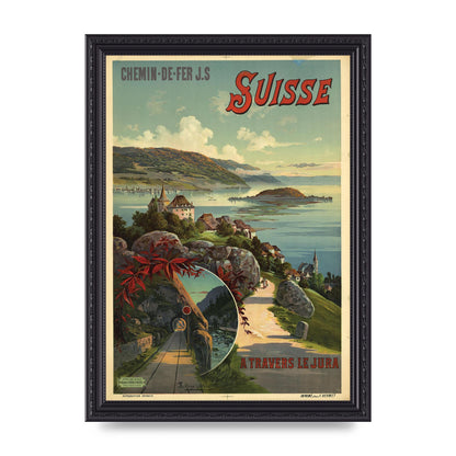 Travel Poster Switzerland Printed Poster - A4 framed