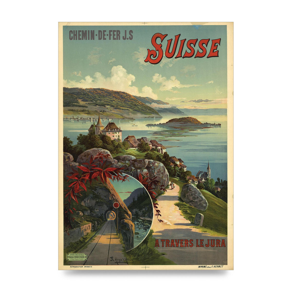 Travel Poster Switzerland Printed Poster - unframed print