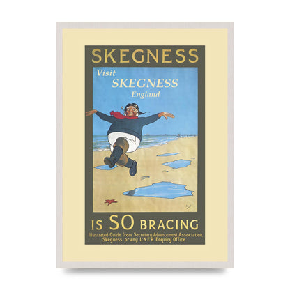 Travel Poster Skegness print in an A2 white saw cut grain frame