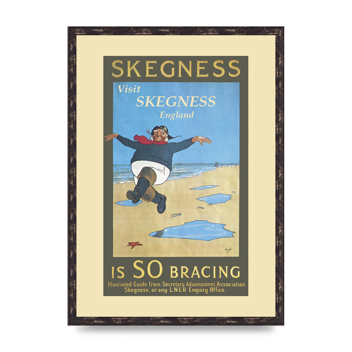 Travel Poster Skegness Wall Art - A2 framed