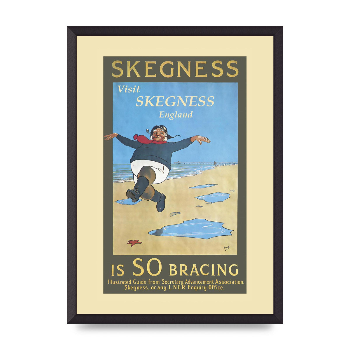 Travel Poster Skegness Wall Art - A2 framed