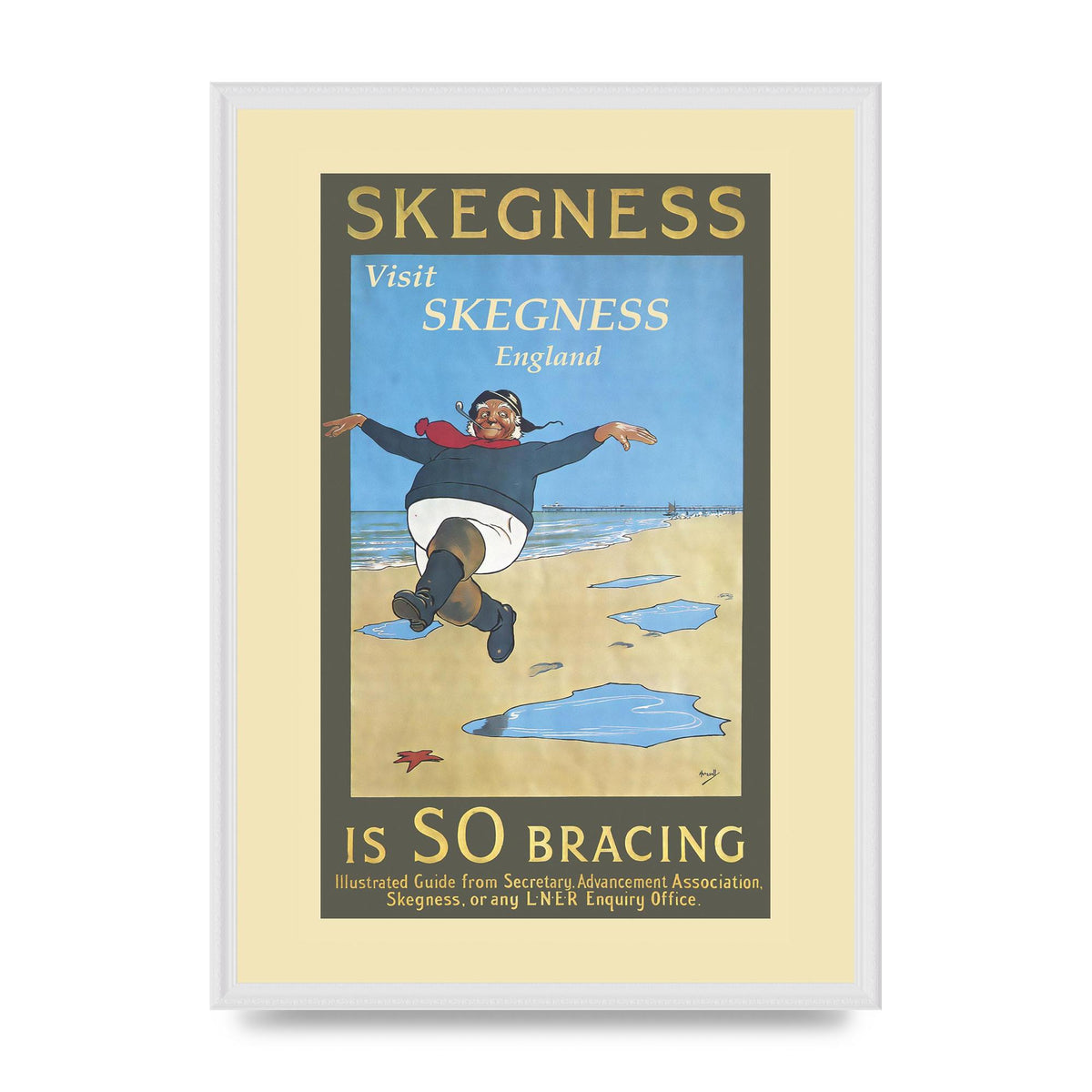 Travel Poster Skegness Wall Art - A2 framed