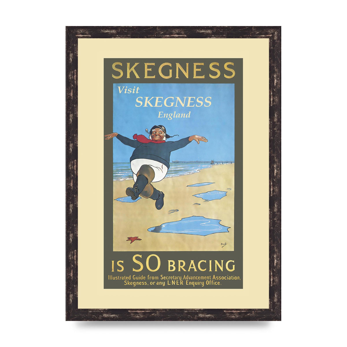 Travel Poster Skegness Wall Art - A3 framed