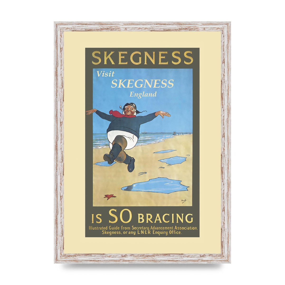 Travel Poster Skegness Wall Art - A3 framed