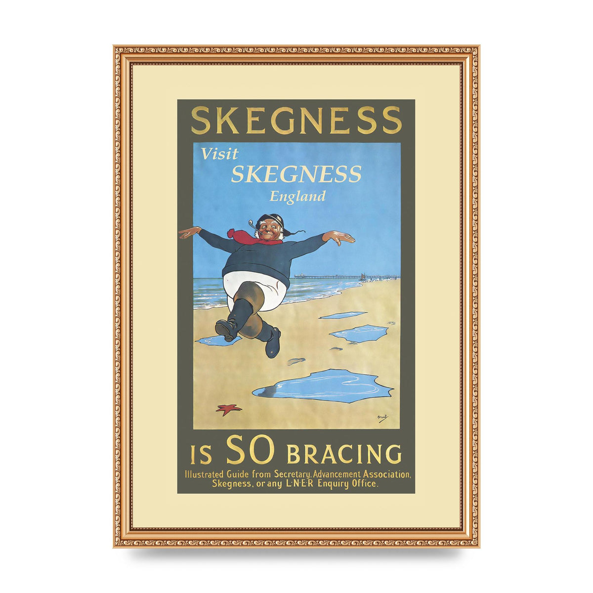Travel Poster Skegness Wall Art - A3 framed