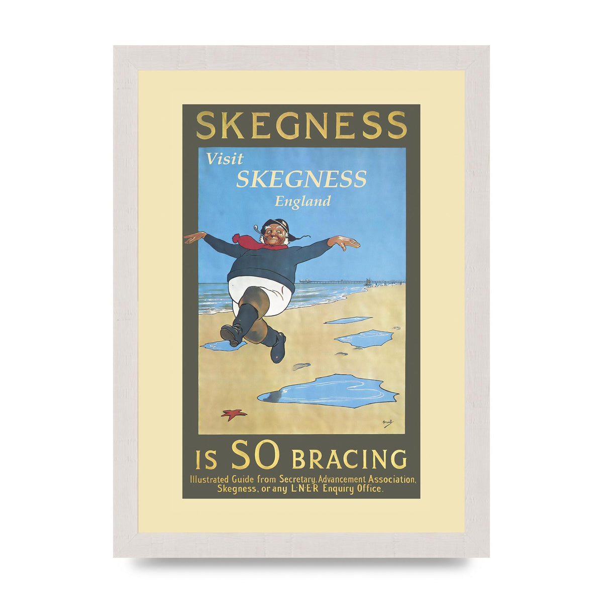 Travel Poster Skegness Wall Art - A4 framed