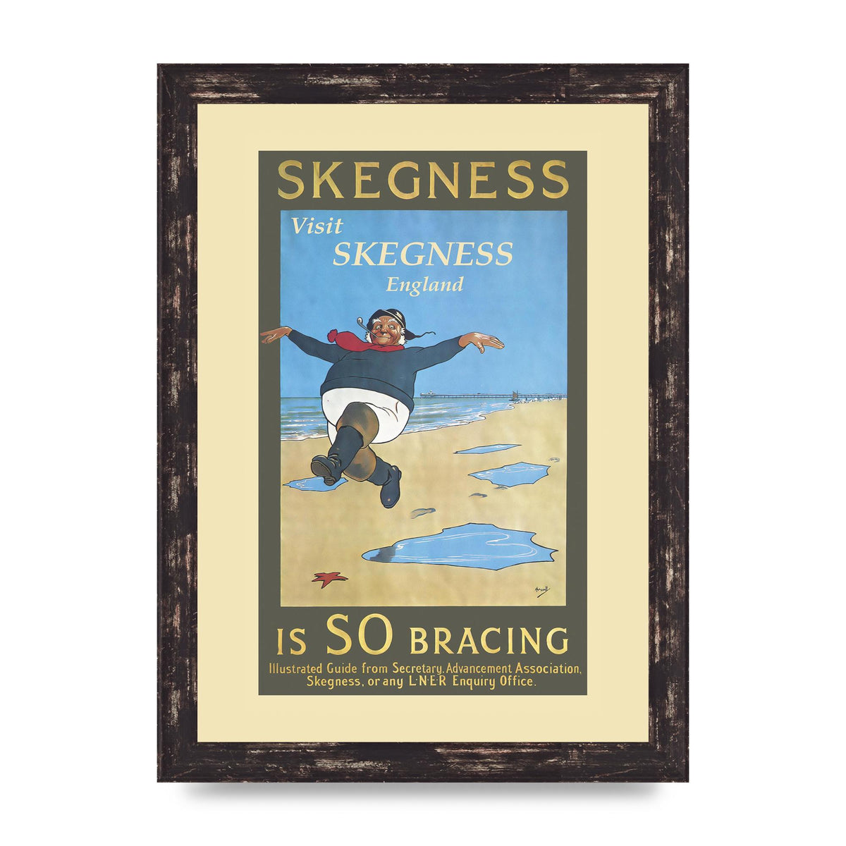 Travel Poster Skegness Wall Art - A4 framed