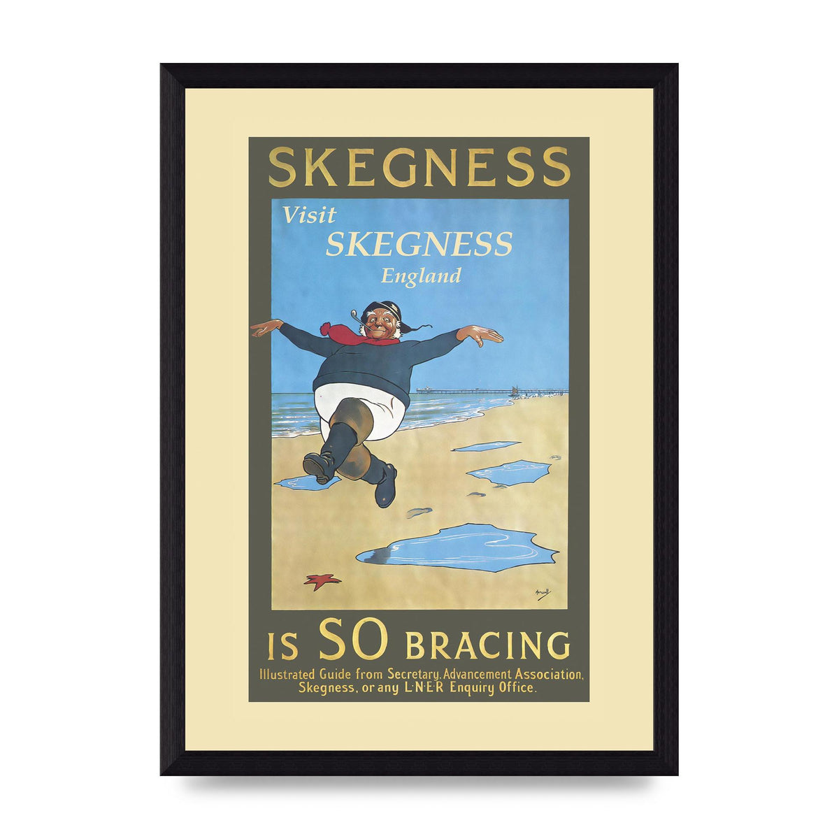 Travel Poster Skegness Wall Art - A4 framed