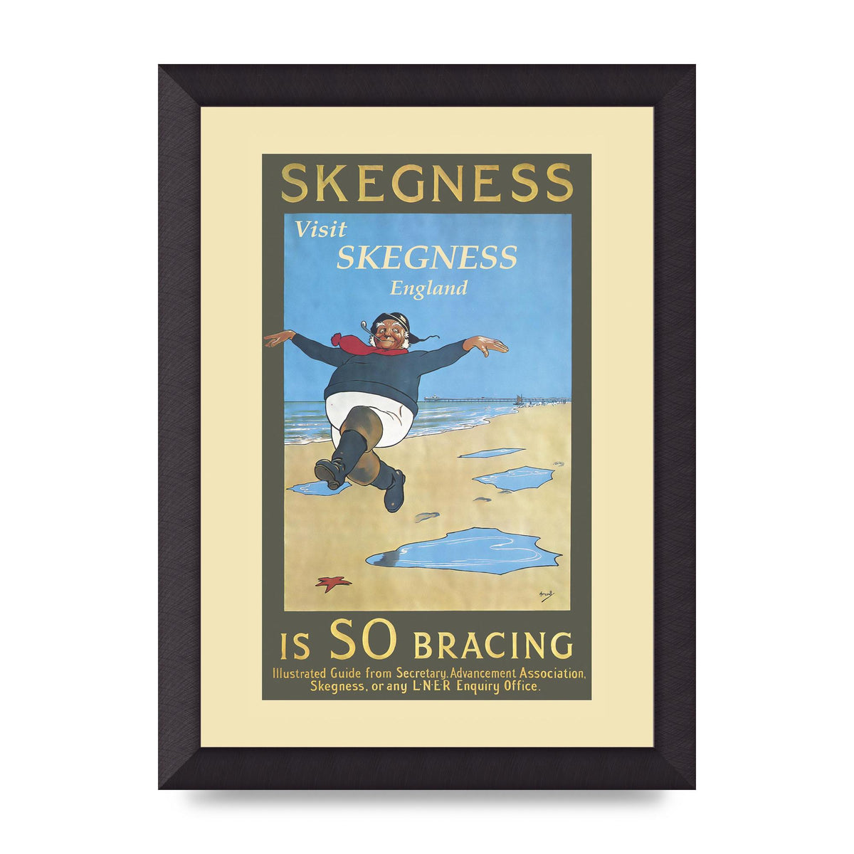 Travel Poster Skegness Wall Art - A4 framed