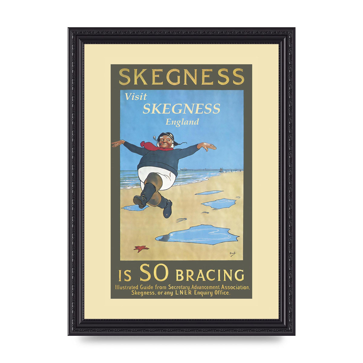 Travel Poster Skegness Wall Art - A4 framed