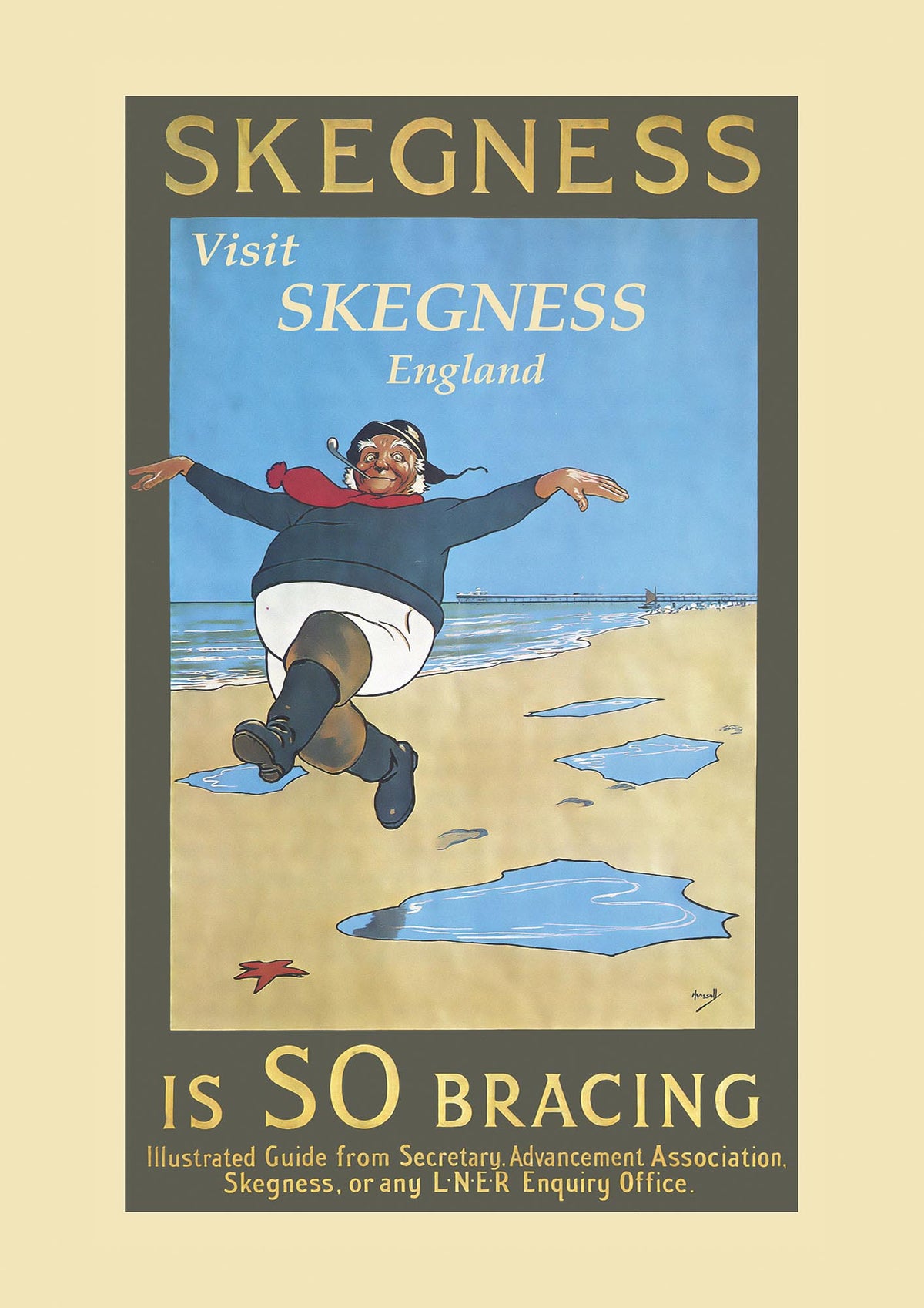 Travel Poster Skegness Wall Art - detail