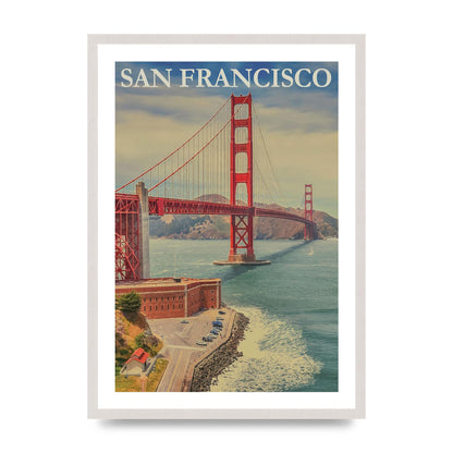 Travel Poster San Francisco Printed Poster - A2 framed